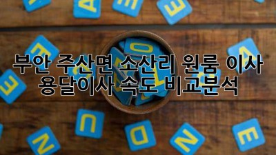부안 주산면 소산리 원룸 이사, 용달이사 속도 비교분석!